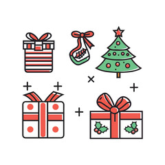 set of christmas icons