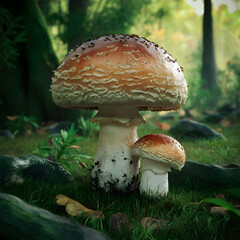 mushrooms in the forest