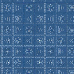 Royal Blue Seamless Pattern of Indian Bandhani Saree Art