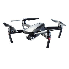Modern drone camera isolated on transparent background
