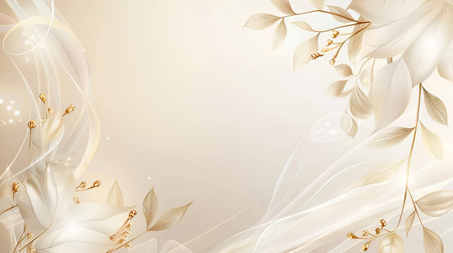 dise&ntilde;o de invitacion o dise&ntilde;o para boda o evento celebracion con ramas de hojas en dorado y plumas delicadas y suaves con espaci opara copiar