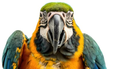 Fototapeta premium Blue-and-Gold Macaw gives curious gaze to camera