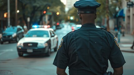 Law Enforcement Officer on Duty: Street View Body Camera Footage in Daylight