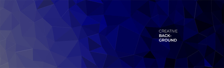 elegant blue banner background with triangles shape