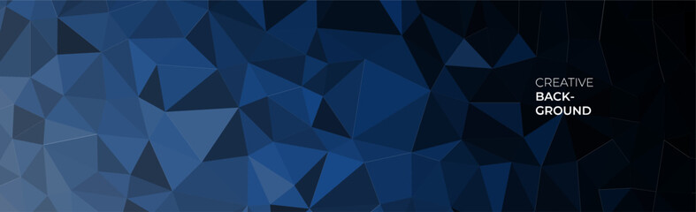 Obraz premium elegant blue banner background with triangles shape