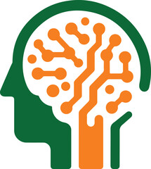 Silhouette of an artificial intelligence logo vector