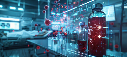 Obraz premium blood bag in hospital