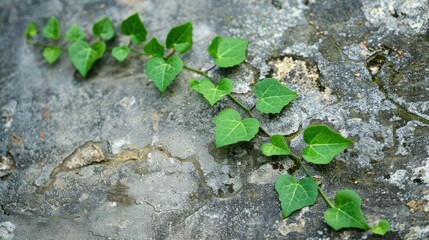 Obraz premium Plant vine growing on a stone surface