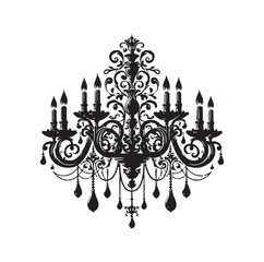 chandelier vector illustration icon silhouette style