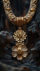Exquisite Thai-Inspired Digital Sculpture in Contemporary Jewelry - Realistic Cinematic Shot with High-Resolution Sony Alpha A7 IV