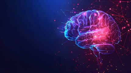 Concept of AI System with D Hologram of Human Brain and Computer Hardware Parts. Concept AI System, 3D Hologram, Human Brain, Computer Hardware Parts, Technology Integration