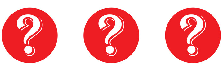 Question mark icon set. Bubble question icon, FAQ questions symbol on a white background.