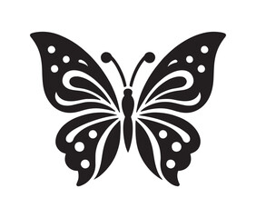 Butterfly silhouettes collection, vector illustration isolated on white background