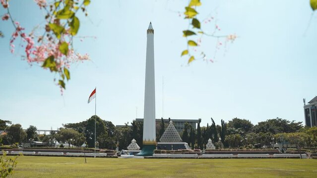 Surabaya,Indonesia- May 31, 2024 :Tugu Pahlawan Monument in Surabaya Indonesia