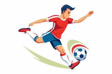 man kicking soccer ball vector  Illustration