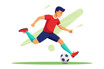 man kicking soccer ball vector  Illustration