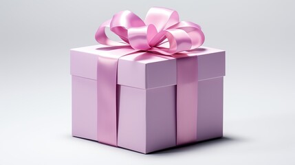 Fototapeta premium gift box with ribbon on solid white background, single object