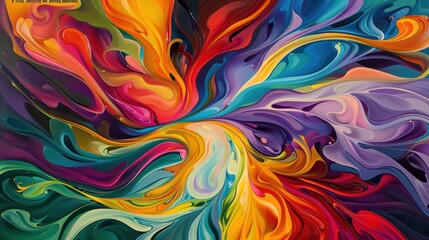 Obraz premium Flowing Colorful Abstract Art