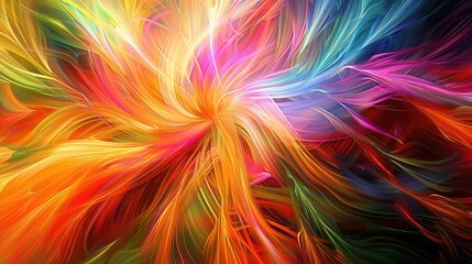 Obraz premium Energetic abstract patterns in vivid display