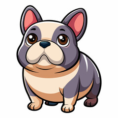 Adorable Cartoon French Bulldog Vector Illustration, perfect for animal lovers and pet enthusiasts