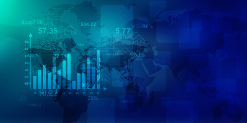 2d illustration Stock market online business concept. business Graph 