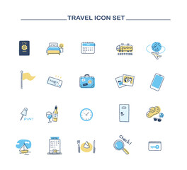 トラベルのアイテム　アイコンセット