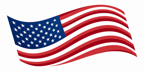 Artistic depiction of American flag waving, symbolizing patriotism and national pride
