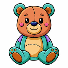 Sweet and colorful teddy bear illustration, perfect for children and playful designs