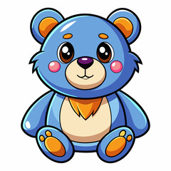 This is a delightful and enchanting cartoon portrayal featuring a lovable blue teddy bear