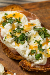 Healthy Homemade Burrata Prosciutto Toast