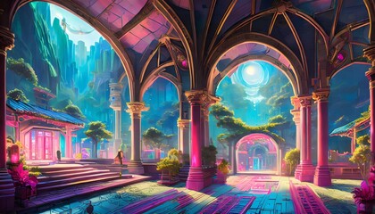 Obraz premium stained glass window in church