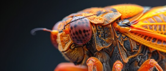 Fototapeta premium Close-up of a cicada's wings