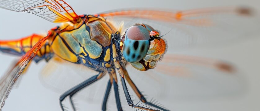 Close-up of a dragonfly's thorax