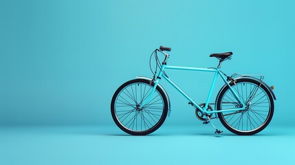 Fototapeta premium Bicycle isolated on a blue background