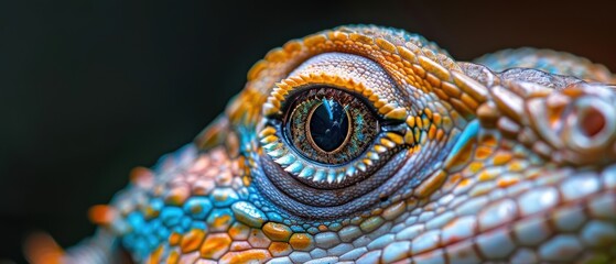 Naklejka premium Close-up of a lizard's eye