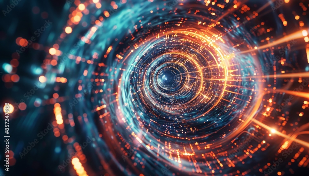 Sticker a spiral of bright colors and lights that appears to be a tunnel by ai generated image