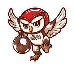 Obraz premium vector logo of an owl mascot for a football team
