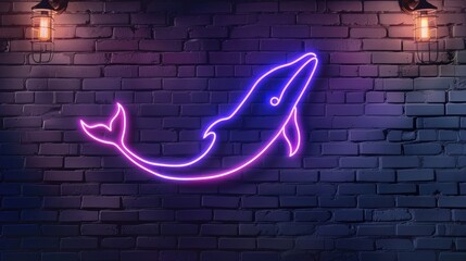 3d render of a glowing neon sign on a wall