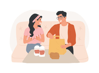 Obraz premium Take away food isolated cartoon vector illustrations.