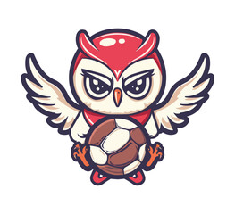 Fototapeta premium vector logo of an owl mascot for a football team