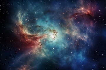 Fototapeta premium Bright Galactic Formation with Deep Space Elements. Generative AI