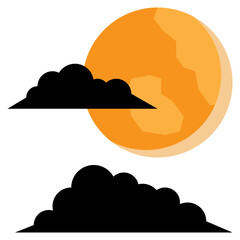 night moon halloween flat style