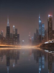 Fototapeta premium skyscrapers at night