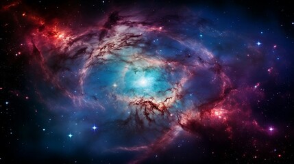 Naklejka premium Cosmic Nebula with Vibrant Colors and Star Clusters. Generative AI