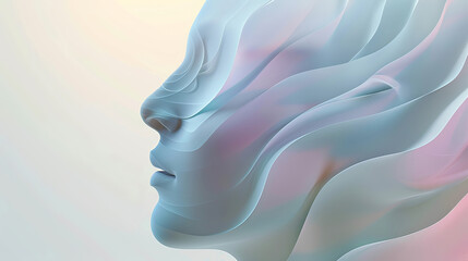 Obraz premium A woman's face without eyes is shown in a blurry, abstract style