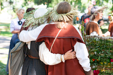 Song festival 2023 in Latvia, in the central park of Riga, Ligo holidays with latvian folk costumes and music