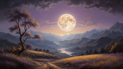 moon over the mountains