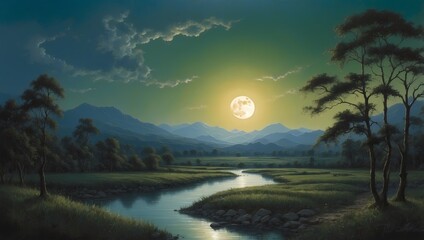 sunset in the mountains