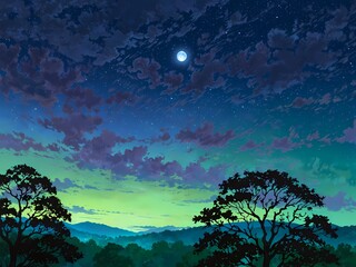 landscape with trees