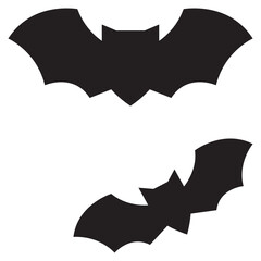bat flying night halloween horror solid glyph